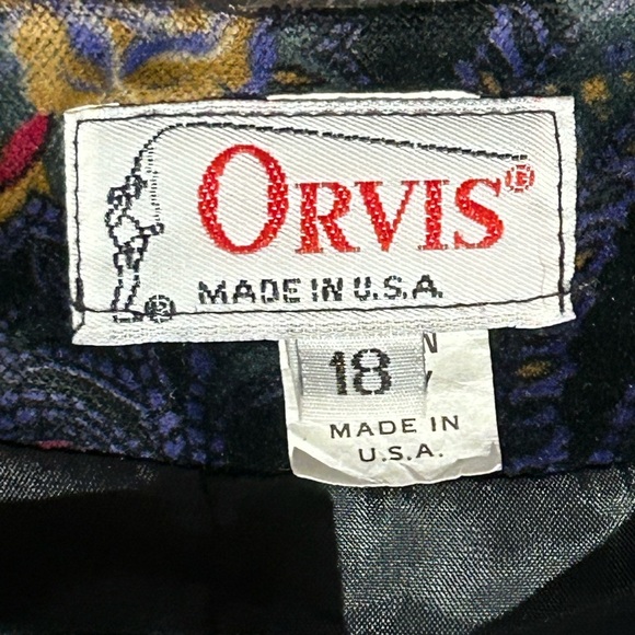 Women's Vintage Orvis Paisley Floral Velvet Velour Silk in Open Blazer Jacket 18 - Picture 5 of 6